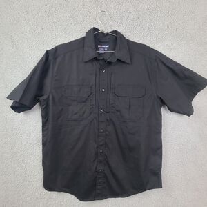 5.11 Tactical Series Shirt Mens Large Black Short Sleeve Vented Back Style 71175
